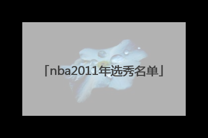 nba2011年选秀名单